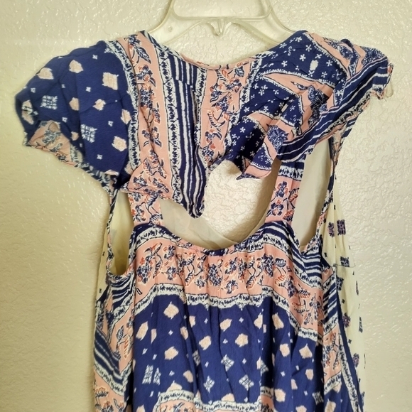 Anthropologie Maeve Summertide Midi High Low Flounce Sleeve Dress Loose sz S - Picture 6 of 8
